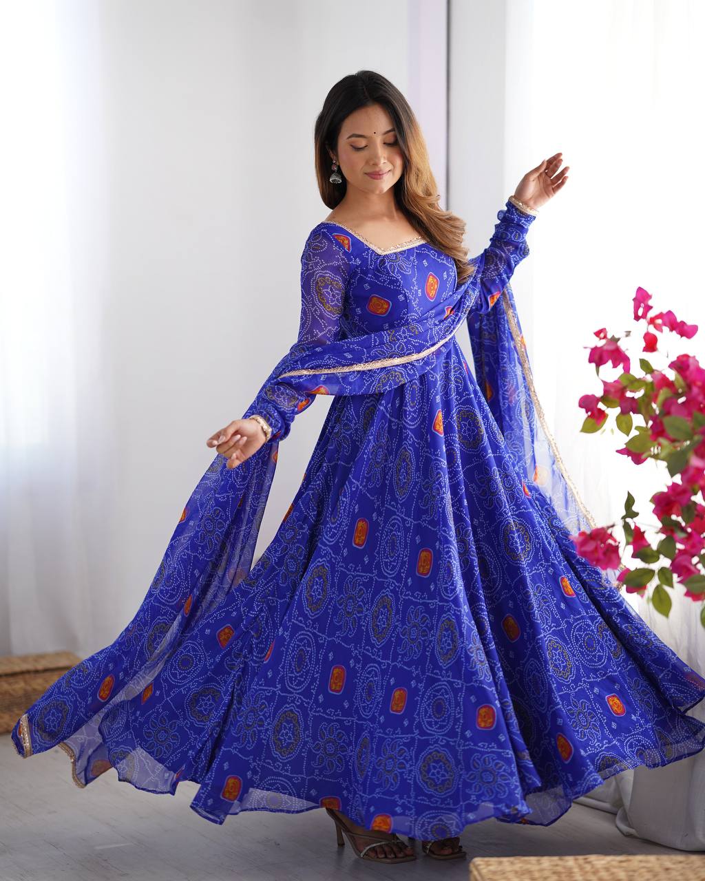 Buy Beautiful Royal Blue Color Party Wear Printed Anarkali Suit Buy Beautiful Royal Blue Color Party Wear Printed Anarkali Suit
