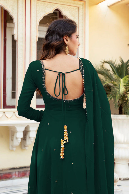 New Launching Green Handwork Anarkali Suit Set