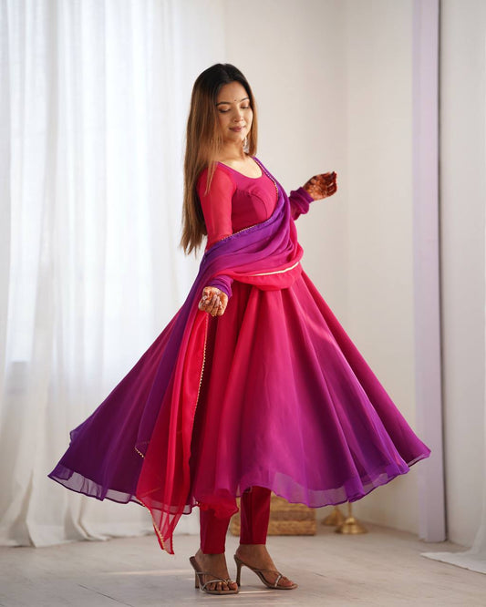 Multi Color Digital Printed Party Wear Anarkali Suit