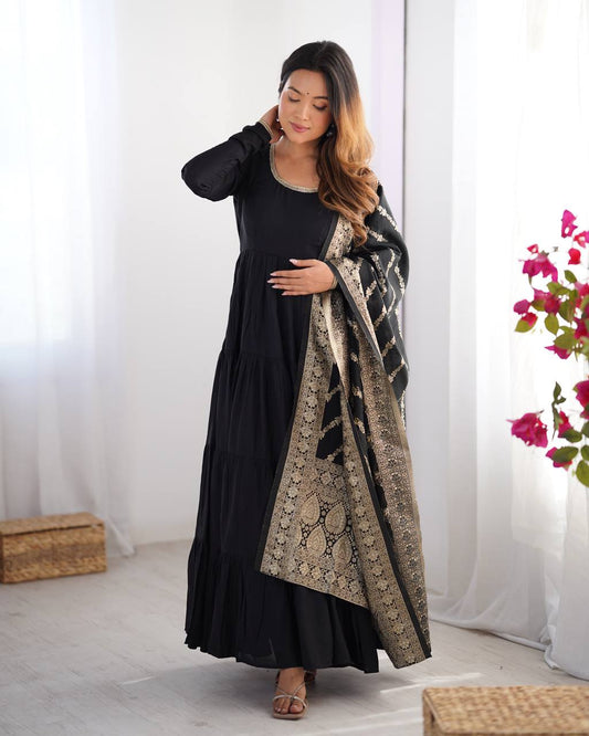Black Color Party Wear Festive Special Anarkali Suit